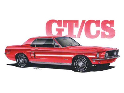 Limited Edition Print, Mustang, GT/CS, Red, 1968