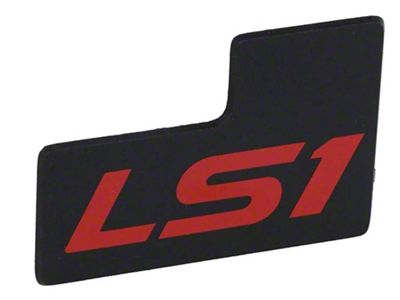 LS Conversion Throttle Body ID Plate, LS1, Black/Red