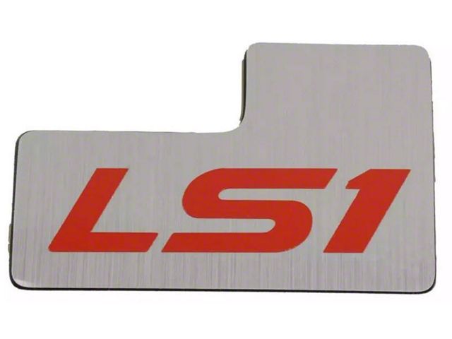 LS Conversion Throttle Body ID Plate, LS1, Silver/Red