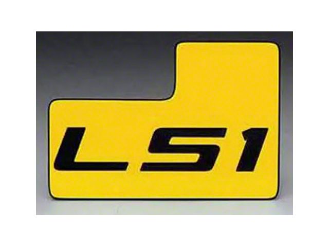 LS Conversion Throttle Body ID Plate, LS1, Yellow/Black