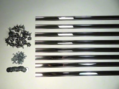 MAR-K Bed Strips with Hidden Fasteners; Polished Stainless (28-31 Model AA Flat Bed Truck)