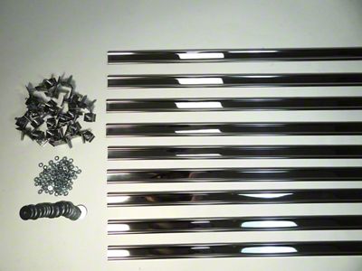 MAR-K Bed Strips with Hidden Fasteners; Polished Stainless (34-46 Ford Truck 1-1/2-Ton Stake/Flat Bed)