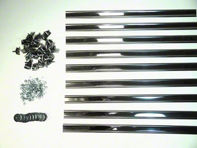 MAR-K Bed Strips with Hidden Fasteners; Unpolished Stainless (34-46 Ford Truck 1-1/2-Ton Stake/Flat Bed)