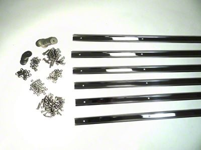 MAR-K Bed Strips with Standard Bolts; Polished Stainless (53-60 F-100/F-250/F-350 Flareside w/ Long Bed)