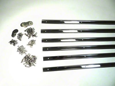 MAR-K Bed Strips with Standard Bolts; Polished Stainless (67-72 F-100/F-250/F-350 Flareside w/ Long Bed)