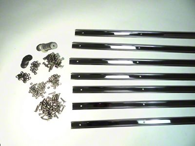 MAR-K Bed Strips with Standard Bolts; Polished Stainless (53-60 F-100/F-250/F-350 Flareside w/ Short Bed)