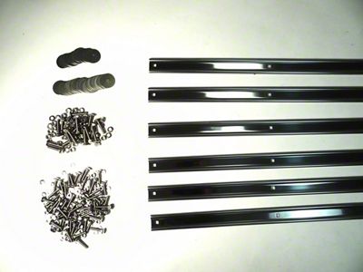 MAR-K Bed Strips with Standard Bolts; Unpolished Stainless (61-63 F-100/F-250/F-350 Flareside w/ Long Bed)