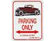 Cabriolet Parking Only Sign, Maroon