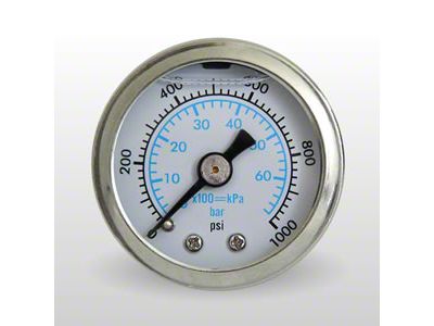 Marshall Instruments WS White PSI/kPa/Bar Dial 1.50-Inch Liquid Filled Mechanical Gauge; 0-1000 PSI (Universal; Some Adaptation May Be Required)