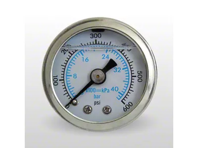 Marshall Instruments WS White PSI/kPa/Bar Dial 1.50-Inch Liquid Filled Mechanical Gauge; 0-600 PSI (Universal; Some Adaptation May Be Required)