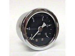 Marshall Instruments CF Carbon Fiber Look Dial 1.50-Inch Liquid Filled Mechanical Gauge; 0-15 PSI (Universal; Some Adaptation May Be Required)