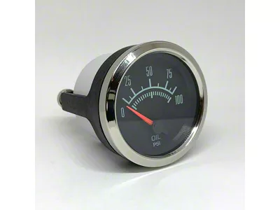Marshall Instruments COMP II 60's Muscle 2-1/16-Inch Oil Pressure Gauge; 0-100 PSI; Polished Stainless Steel Bezel (Universal; Some Adaptation May Be Required)