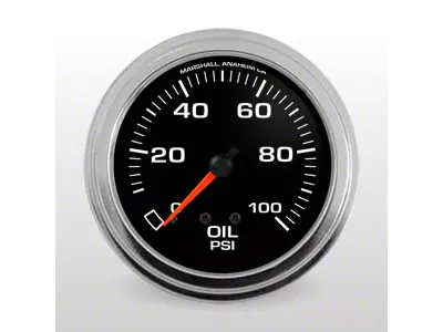 Marshall Instruments COMP II Black Dial 2-5/8-Inch Oil Pressure Gauge; 0-100 PSI (Universal; Some Adaptation May Be Required)