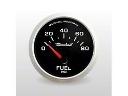 Marshall Instruments COMP II LED Black Dial 2-1/16-Inch Fuel Pressure Gauge; 0-100 PSI; Silver Aluminum Bezel (Universal; Some Adaptation May Be Required)