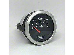 Marshall Instruments COMP II LED Black Dial 2-1/16-Inch Programmable Fuel Level Gauge; Silver Aluminum Bezel (Universal; Some Adaptation May Be Required)