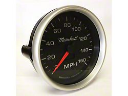 Marshall Instruments COMP II LED Black Dial 5-Inch In-Dash Electric Programmable Speedometer; 0-160MPH; Silver Aluminum Bezel (Universal; Some Adaptation May Be Required)