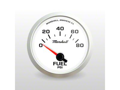 Marshall Instruments COMP II LED White Dial 2-1/16-Inch Fuel Pressure Gauge; 0-100 PSI; Silver Aluminum Bezel (Universal; Some Adaptation May Be Required)