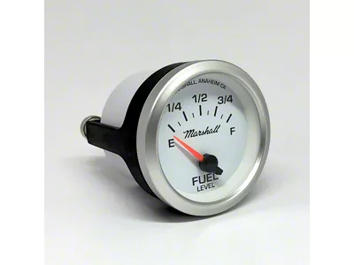 Marshall Instruments COMP II LED White Dial 2-1/16-Inch Programmable Fuel Level Gauge; Silver Aluminum Bezel (Universal; Some Adaptation May Be Required)