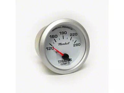 Marshall Instruments COMP II LED White Dial 2-1/16-Inch Trans Temperature Gauge; 120-280 Fahrenheit; Silver Aluminum Bezel (Universal; Some Adaptation May Be Required)