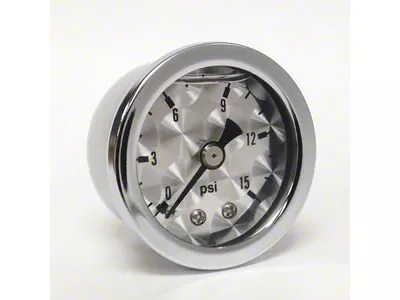 Marshall Instruments ET Engine Turned Dial 1.50-Inch Liquid Filled Mechanical Gauge; 0-15 PSI (Universal; Some Adaptation May Be Required)