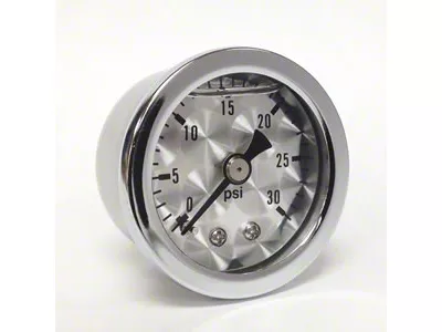 Marshall Instruments ET Engine Turned Dial 1.50-Inch Liquid Filled Mechanical Gauge; 0-30 PSI (Universal; Some Adaptation May Be Required)