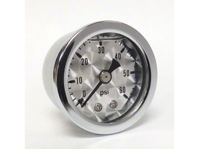 Marshall Instruments ET Engine Turned Dial 1.50-Inch Liquid Filled Mechanical Gauge; 0-60 PSI (Universal; Some Adaptation May Be Required)