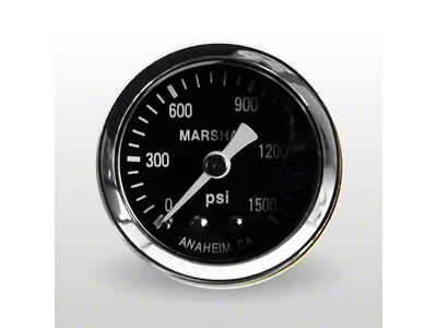 Marshall Instruments MC Black Marshall Logo Dial 1.50-Inch Dry Direct Mount Mechanical Gauge; 0-1500 PSI (Universal; Some Adaptation May Be Required)