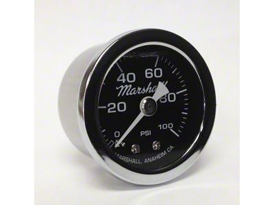 Marshall Instruments MS Black Marshall Logo Dial 1.50-Inch Liquid Filled Mechanical Gauge; 0-100 PSI (Universal; Some Adaptation May Be Required)