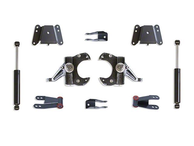 Max Trac Lowering Kit with Max Trac Shocks; 2.50-Inch Front / 4-Inch Rear (73-87 C10 w/ 1.25-Inch Thick Rotors)