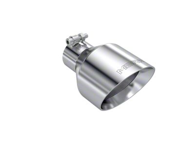 MBRP Angled Cut Dual Wall Exhaust Tip; 5-Inch; Polished (Fits 2.50-Inch Tailpipe)