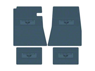 Chevelle Floor Mat With Flag Vinyl Medium Blue 1966-1967