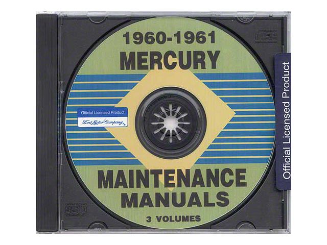 1960-1961 Mercury Maintenance Manuals; 3 Volumes (CD-ROM)