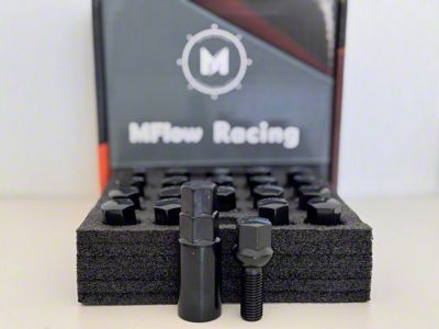 MFlow Racing Black Ball Seat Lug Bolt Set with Key; M12x1.5 (82-92 Camaro)