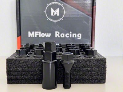 MFlow Racing Black Conical Seat Lug Bolt Set with Key; M12x1.5 (82-02 Firebird)