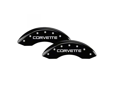 MGP Brake Caliper Covers with Corvette Logo; Black; Front and Rear (88-96 Corvette C4)