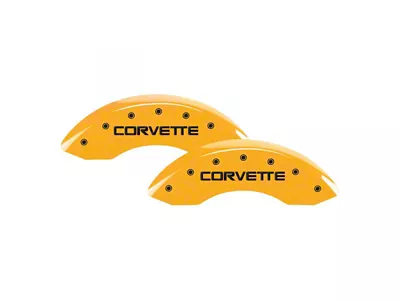 MGP Brake Caliper Covers with Corvette Logo; Yellow; Front and Rear (88-96 Corvette C4)