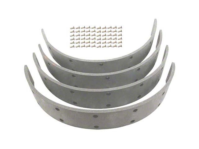 Model A Ford AA Truck Service Brake Lining Set - Molded - With Rivets - 1/4 X 2-3/8 X 86