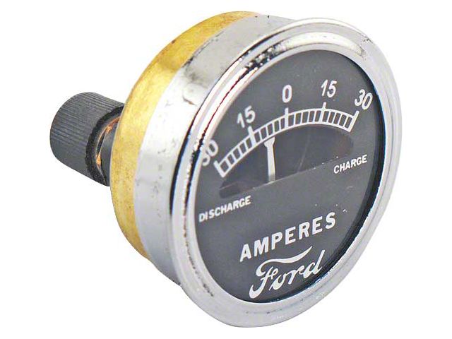 Model A Ford Ammeter - 30-30 - Brass Construction - Chrome Rim - Ford Script - For High Output