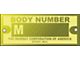 Body Number Plate/ Murray