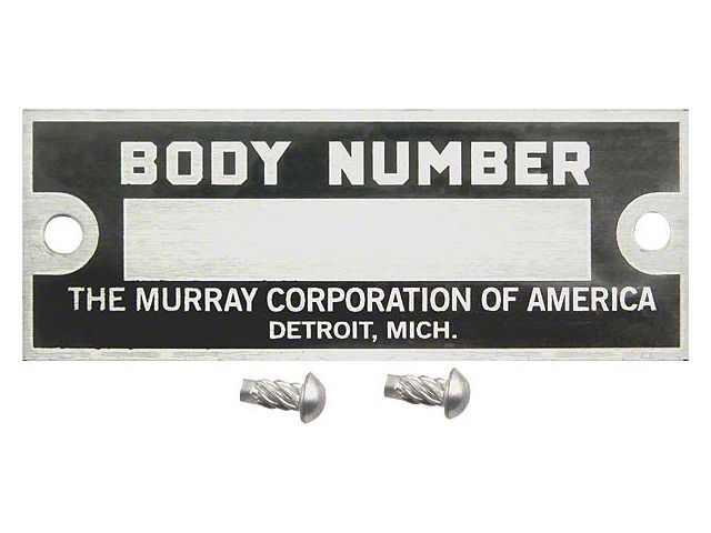 Body Number Plate/ Murray/ Zinc