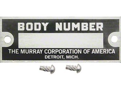 Body Number Plate/ Murray/ Zinc