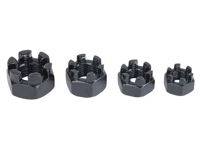 Model A Ford Castellated Nut Set - 58 Pieces - Black Oxide - For The Chassis