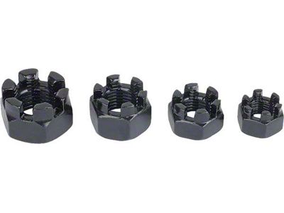 Model A Ford Castellated Nut Set - 58 Pieces - Black Oxide - For The Chassis