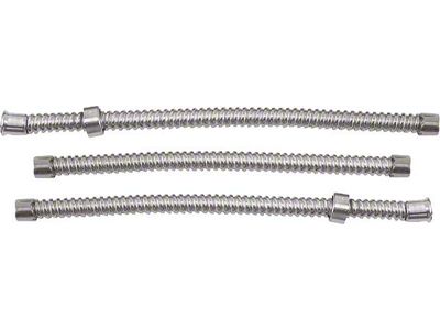 Model A Ford Conduit Set - Stainless Steel With Chromed Ferrules - 3 Pieces - 9/16 Diameter (Also 1932 Passenger)