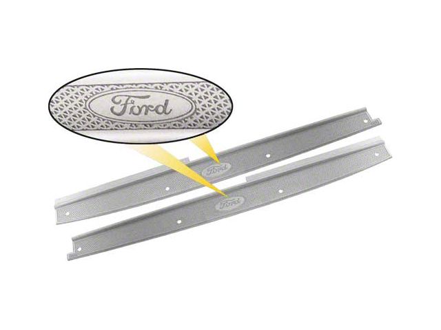 Model A Ford Door Sill Plates - Cabriolet 68A & 68B - 26-13/16 - Ford Script (For later 1929 Model 68A & 1930 Model 68B)