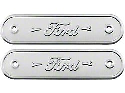 Model A Ford Door Sill Plates - Ford Script - 8 - Coupe - Stamped Aluminum