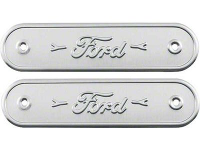 Model A Ford Door Sill Plates - Ford Script - 8 - Coupe - Stamped Aluminum