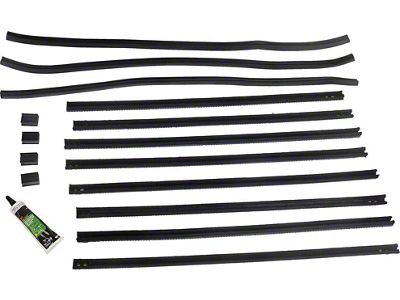 Model A Ford Door Window Channel Kit - Slant Windshield - Rear Doors & Quarters