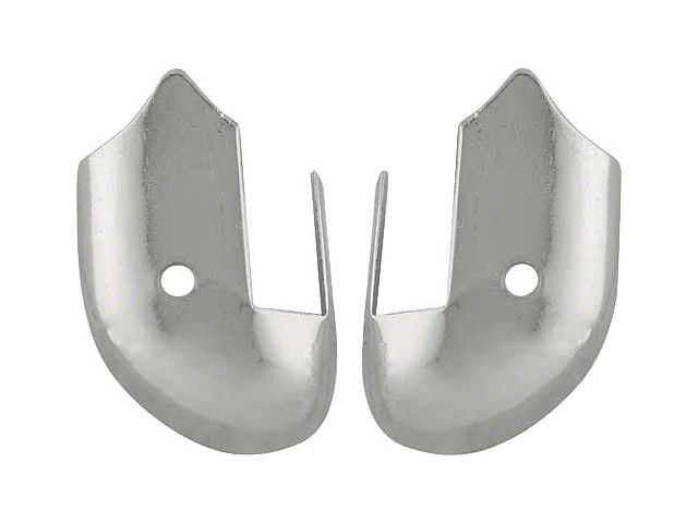 Model A Ford Drip Rail Tips - Rear - Nickel Plated - Briggs (Briggs FORDOR Sedan)