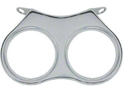 Model A Ford Dual Gauge Holder - Chrome Plated - Fits Oval Speedometer - 1928 To Mid 1930